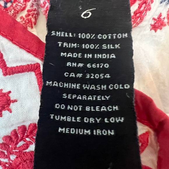 Anthropologie - Vintage Lithe - Embroidered Floral Blouse - Size 6 - Picture 4 of 4